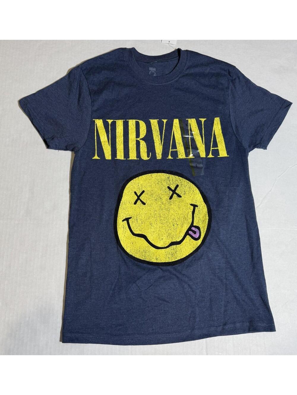 Nirvana Tee T Shirt Short Sleeve Heather Blue Size S NWT NEW